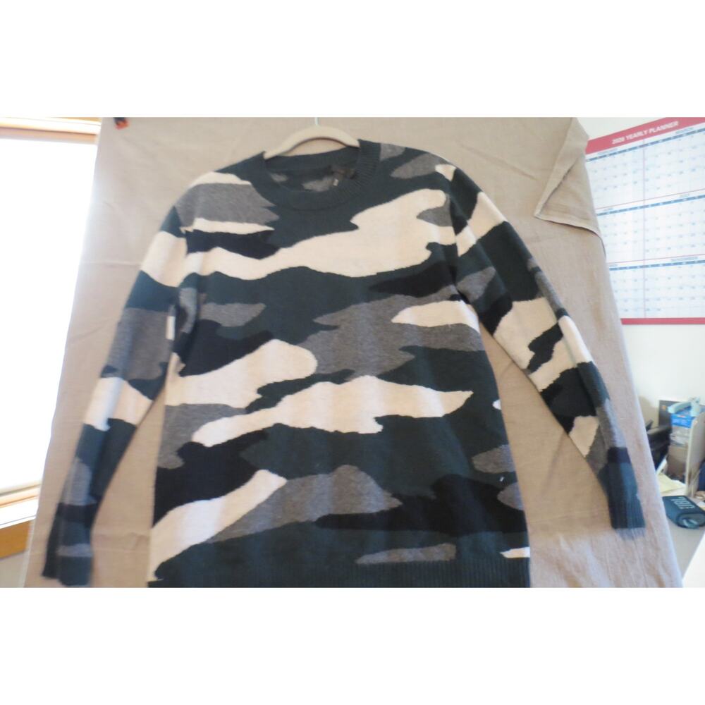 Aqua 100% Cashmere Camo Sweater Size S Neutral Tones Cozy Luxury